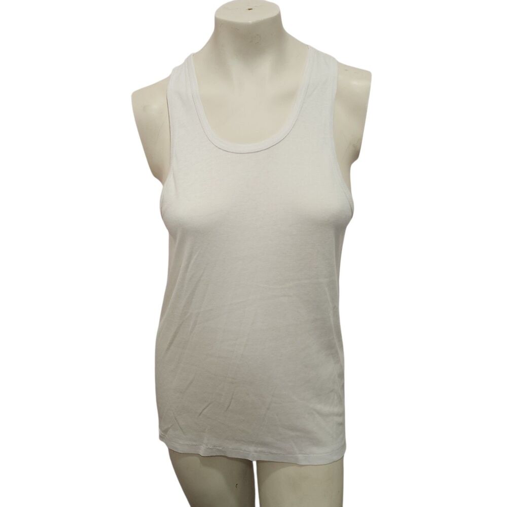 Vintage Crocodile White Tank Top USA Single Stitch 80s 90s Blank Tee‎